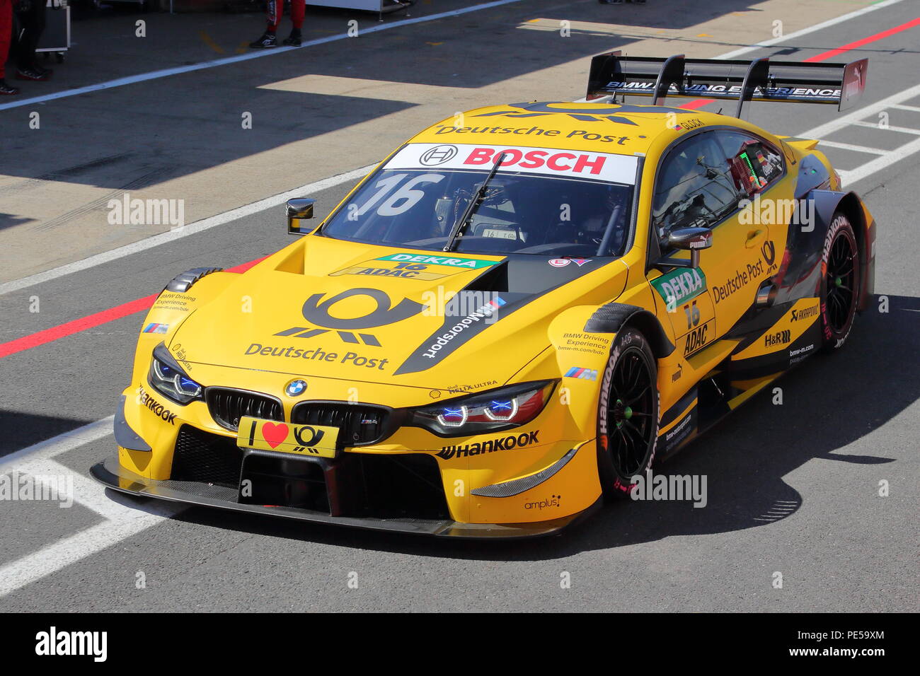 Timo Glock driving through the pit lane at the DTM 2018 at Brands Hatch Circuit, Longfield, UK Stock Photo