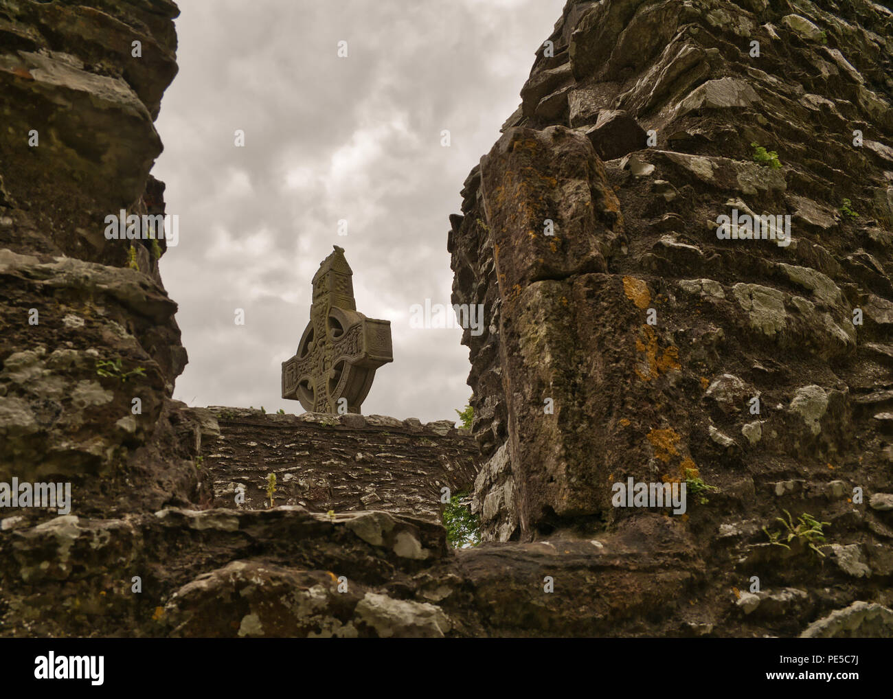 The Irish monastery ruin Mainistir Bhuithe in the county Louth Stock Photo