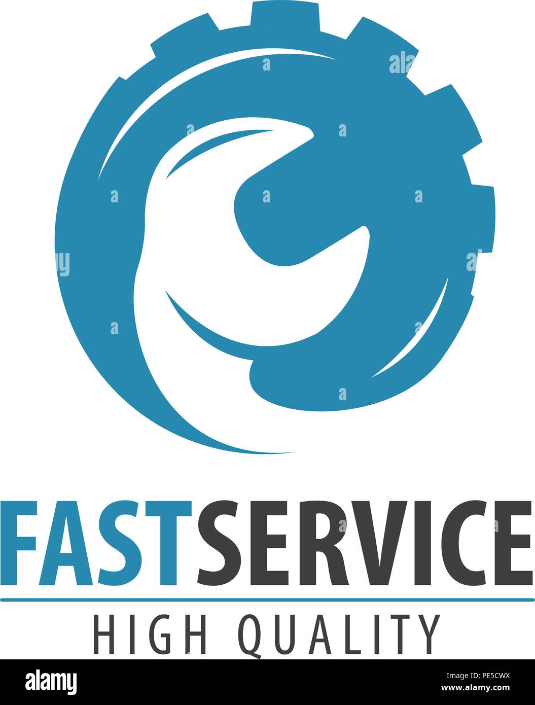 Fast service logo or label. Repair, maintenance work icon Stock Vector