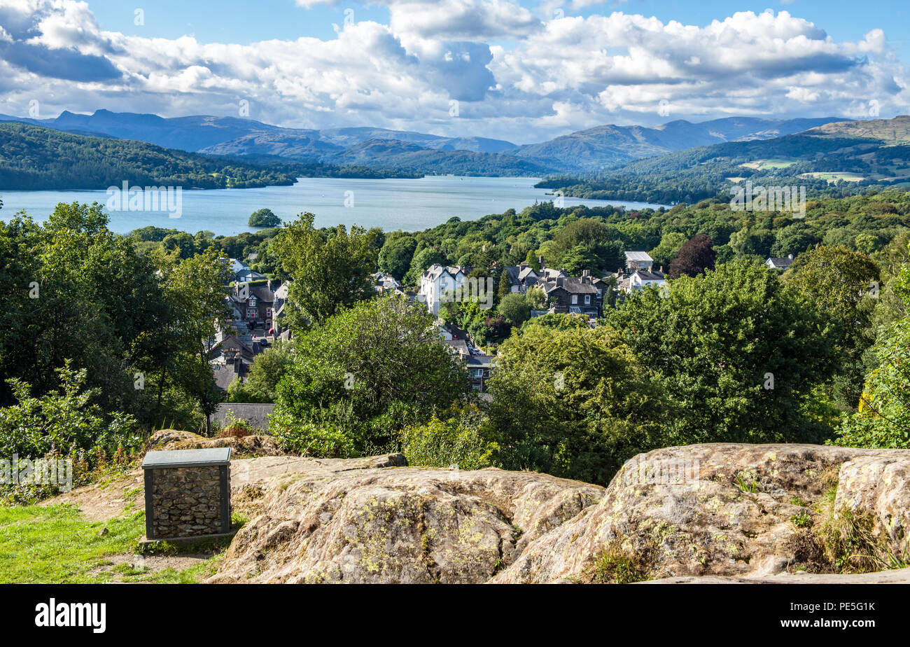 View of Lake Windermere and the Fells from Biskey Howe Lake District National Park.Cumbria Stock Photo