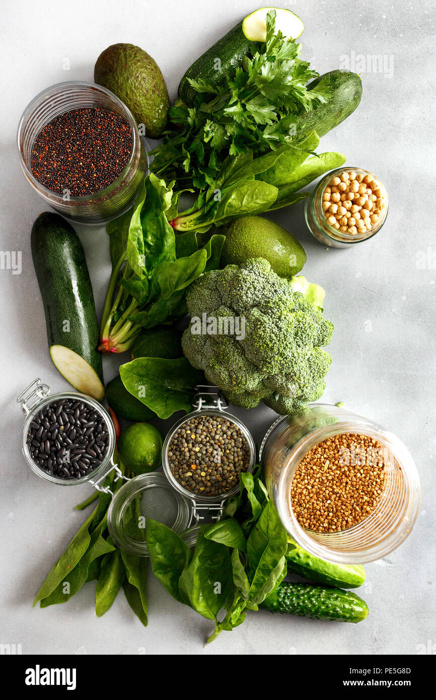 Healthy food clean eating selection source of protein for vegetarians