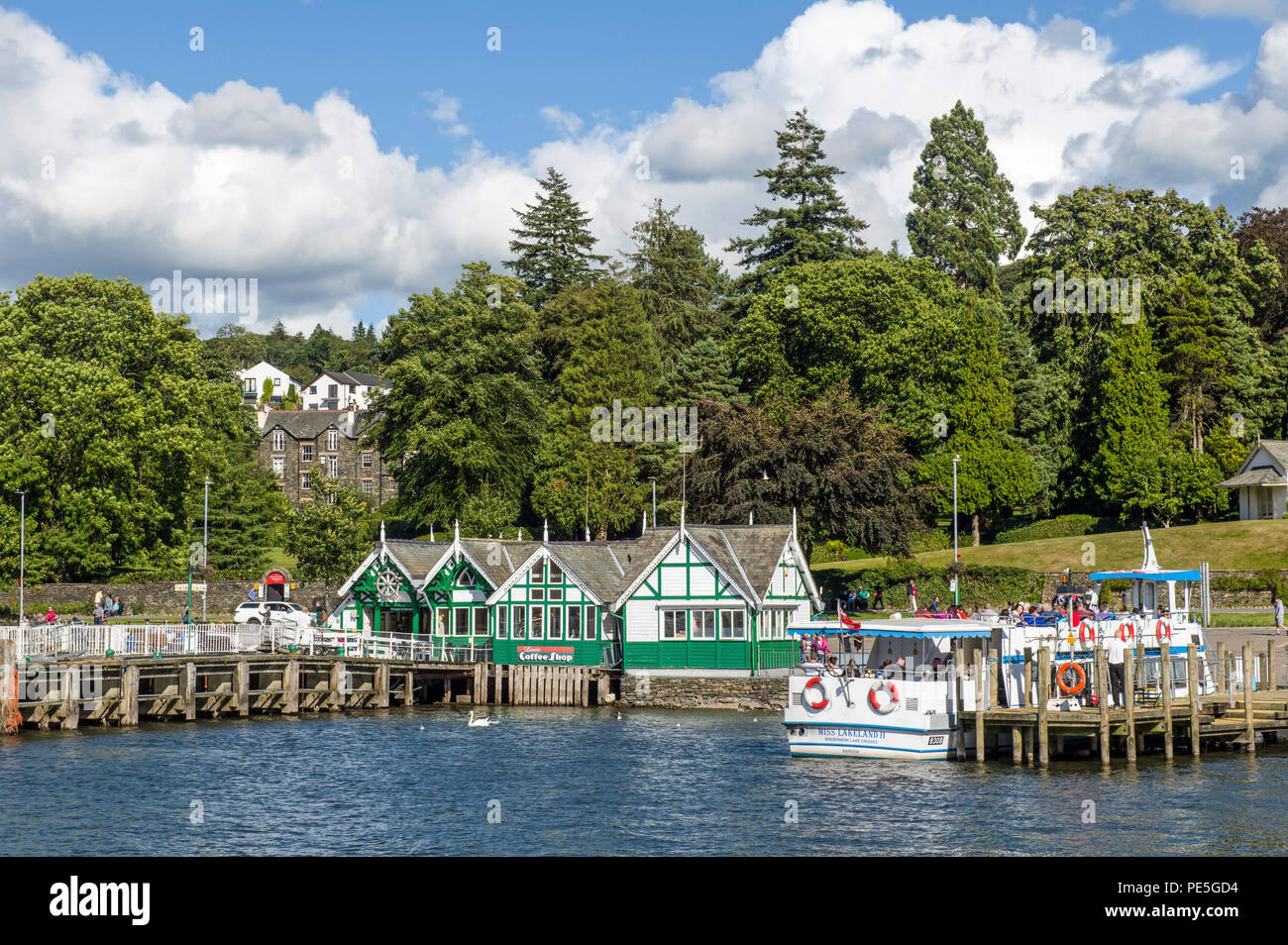 Bowness on Windermere at the lake edge Lake District Stock Photo