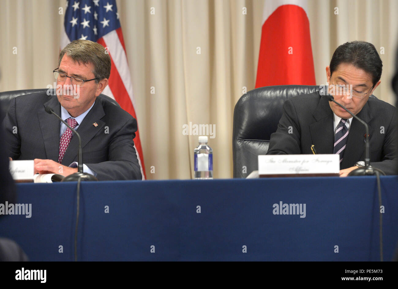 Secretary of Defense Ash Carter and Japan's Minister for Foreign
