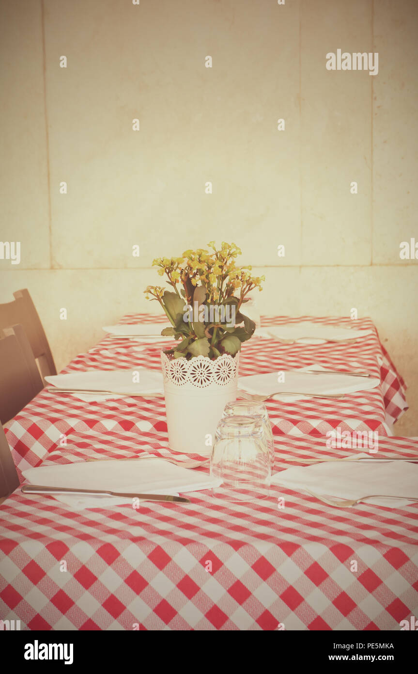 Restaurant table with copy space Stock Photo