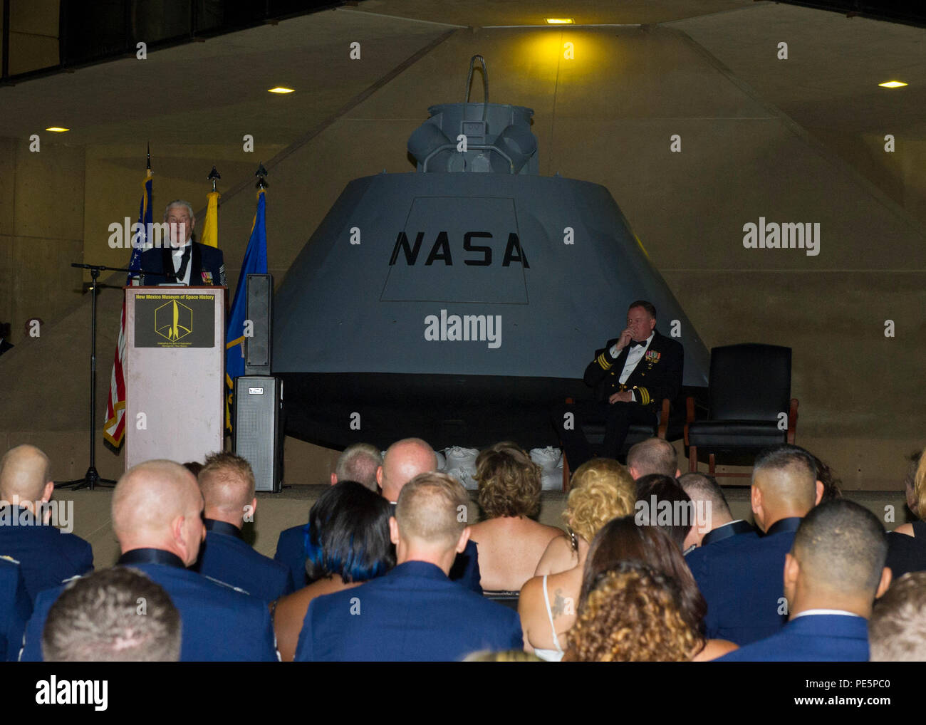 Robert Gaylor, the fifth chief master sergeant of the Air Force, speaks to the audience at the 68th Air Force Ball on Sept. 25. This year’s ball was held at the New Mexico Space History Museum in Alamogordo, N.M. It included a social hour and presentation by Gaylor. Stock Photo