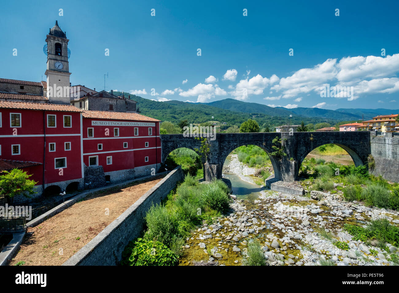 Villafranca in Lunigiana, Massa Carrara, Tuscany, Italy, hisstoric bridge Stock Photo