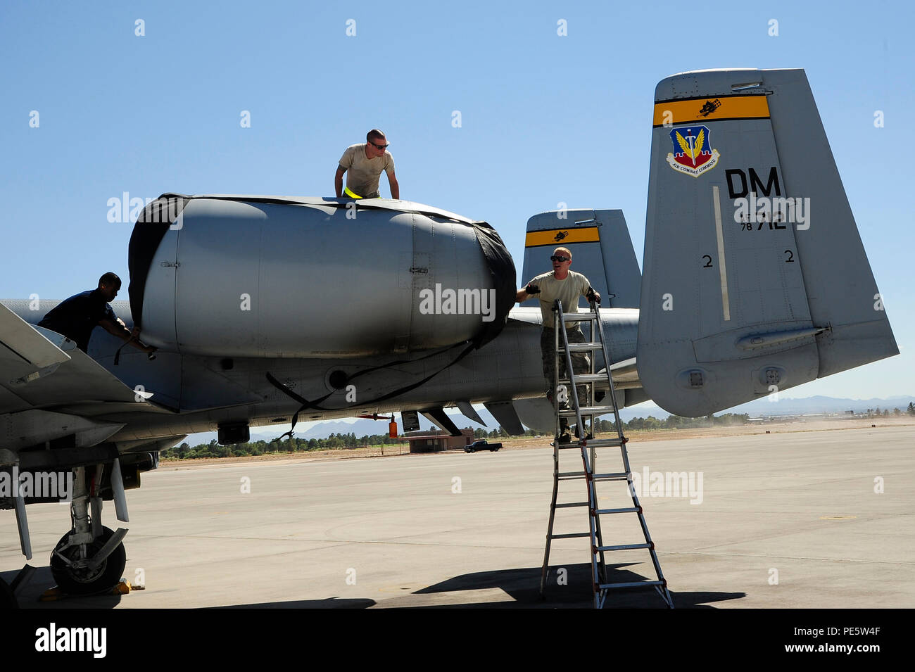 U.S. Airmen assigned to the 355th Aircraft Maintenance Squadron at 
