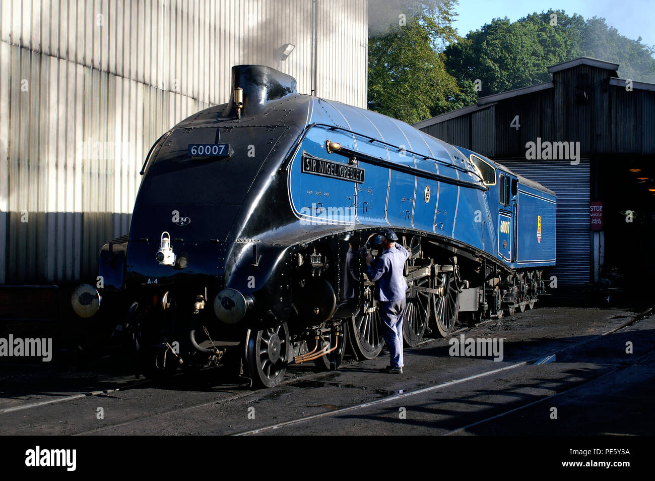 60007 Sir Nigel Gresley is service on Grosmont shed. Stock Photo