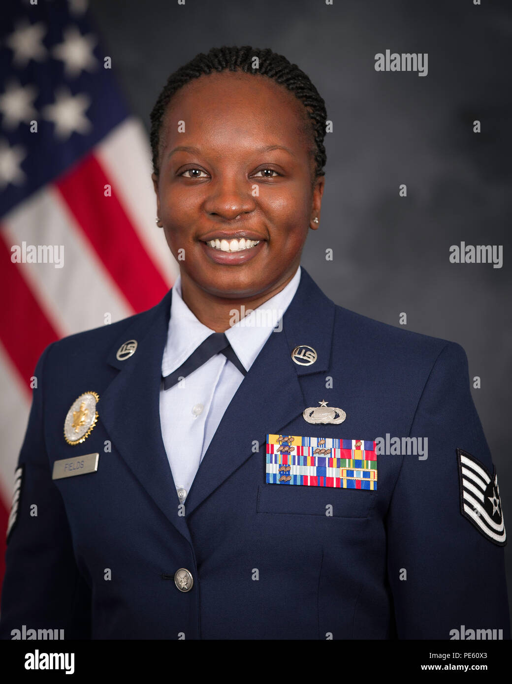 Official portrait of a U.S. Air Force Technical Sergeant serving as  Noncommissioned Officer-in-Charge of Strength Management at the Defense  Intelligence Agency, photographed at Joint Base Anacostia-Bolling. The  individual was nominated for Air