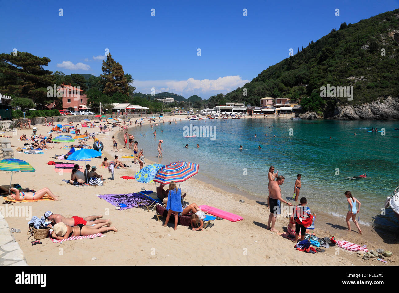 Paleokastritsa bay,  Corfu, Greece, Europe Stock Photo