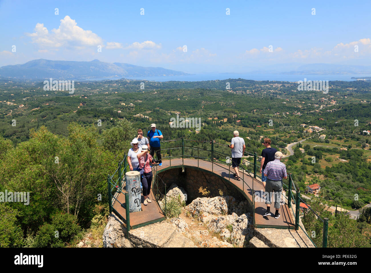 Outlook Kaisers Throne, Pelekas, Corfu, Greece, Europe Stock Photo