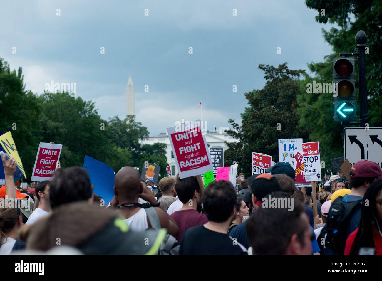 Washington, District of Columbia, USA. 12th Aug, 2018. Less than 50 white supremacists were met with over a thousand counter protestors at the Unite the Right anniversary rally in DC. Credit: Erin Scott/ZUMA Wire/Alamy Live News Stock Photo