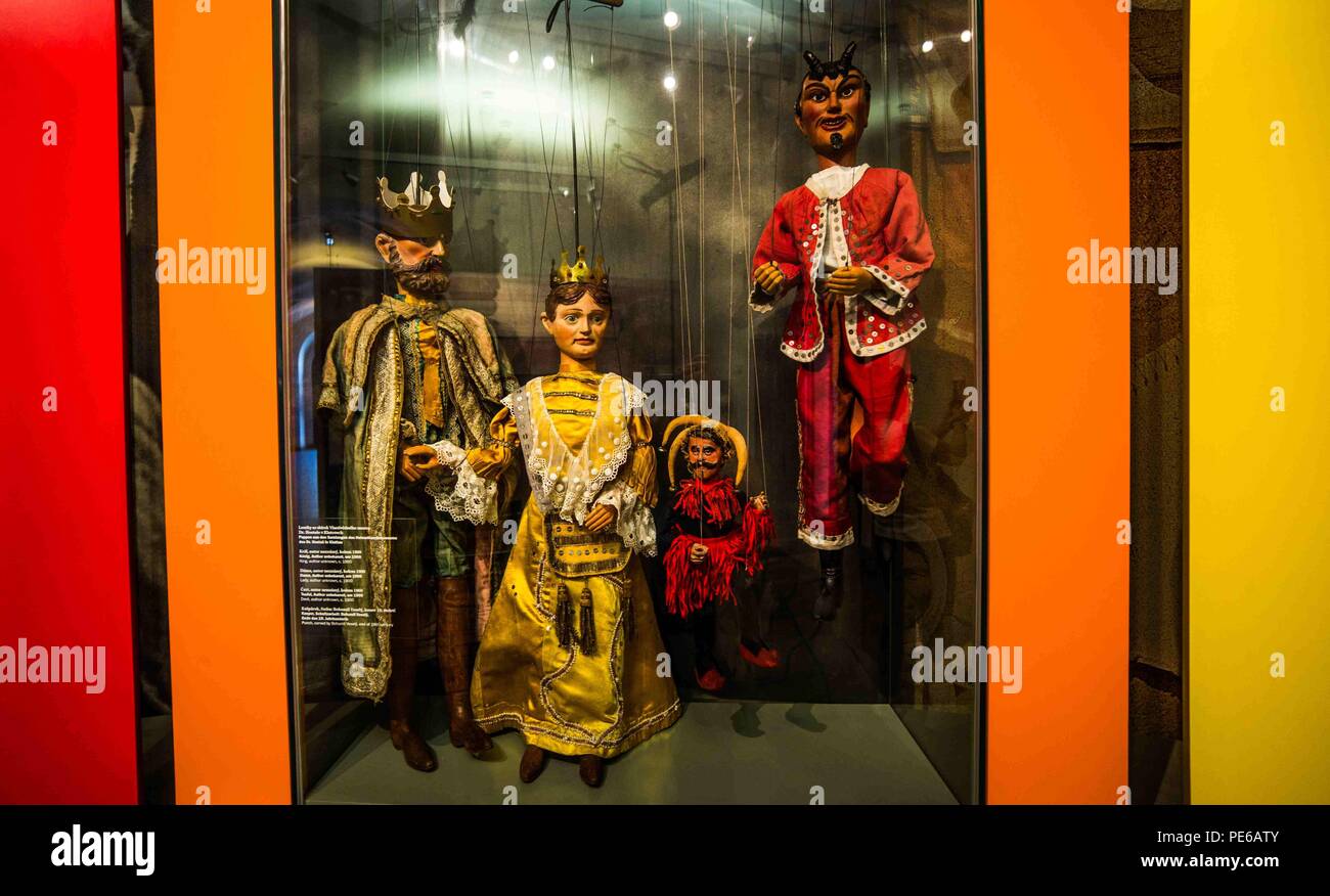 Pilsen, Pilsen, Czech Republic . 13th Aug, 2018. Various puppets can be seen at the Puppet