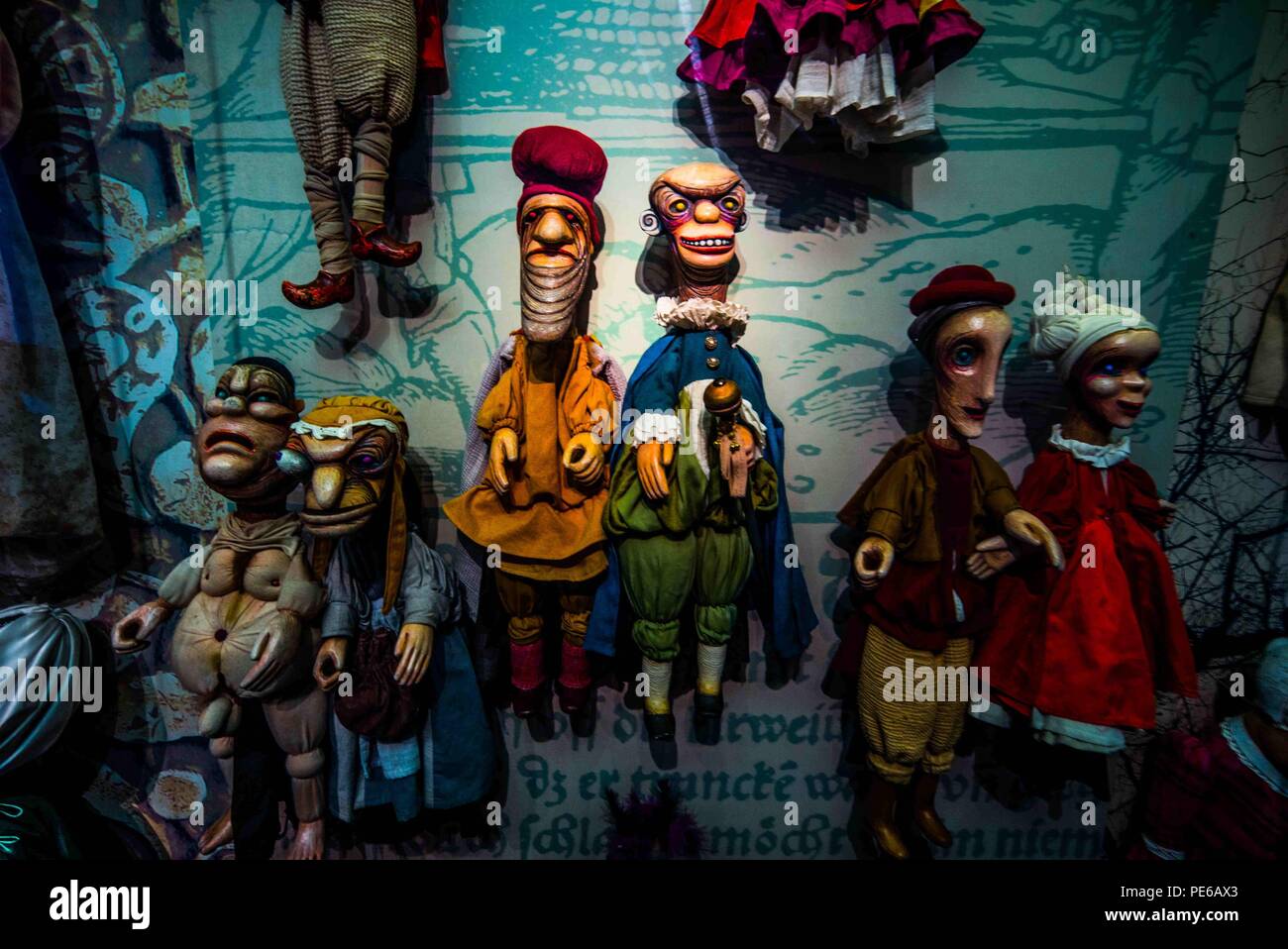 Pilsen, Pilsen, Czech Republic . 13th Aug, 2018. Various puppets can be seen at the Puppet