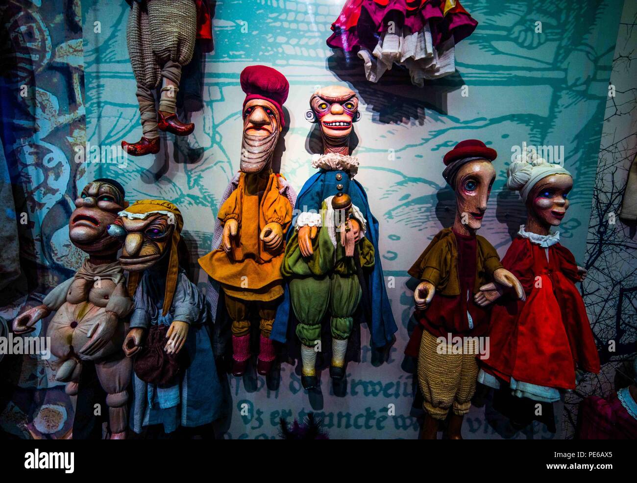 Pilsen, Pilsen, Czech Republic . 13th Aug, 2018. Various puppets can be seen at the Puppet