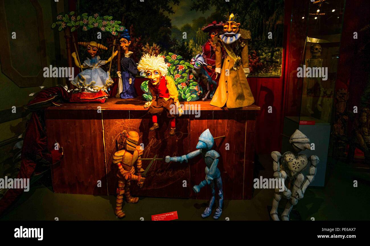 Pilsen, Pilsen, Czech Republic . 13th Aug, 2018. Various puppets can be seen at the Puppet