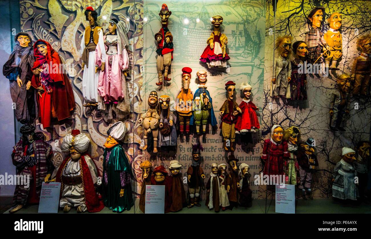 Pilsen, Pilsen, Czech Republic . 13th Aug, 2018. Various puppets can be seen at the Puppet