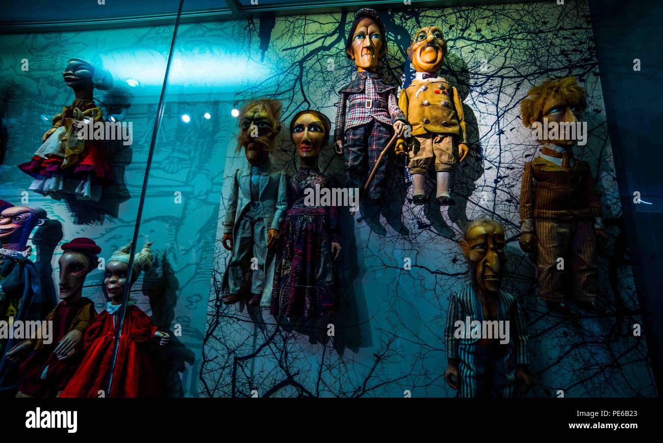 Pilsen, Pilsen, Czech Republic . 13th Aug, 2018. Various puppets can be seen at the Puppet