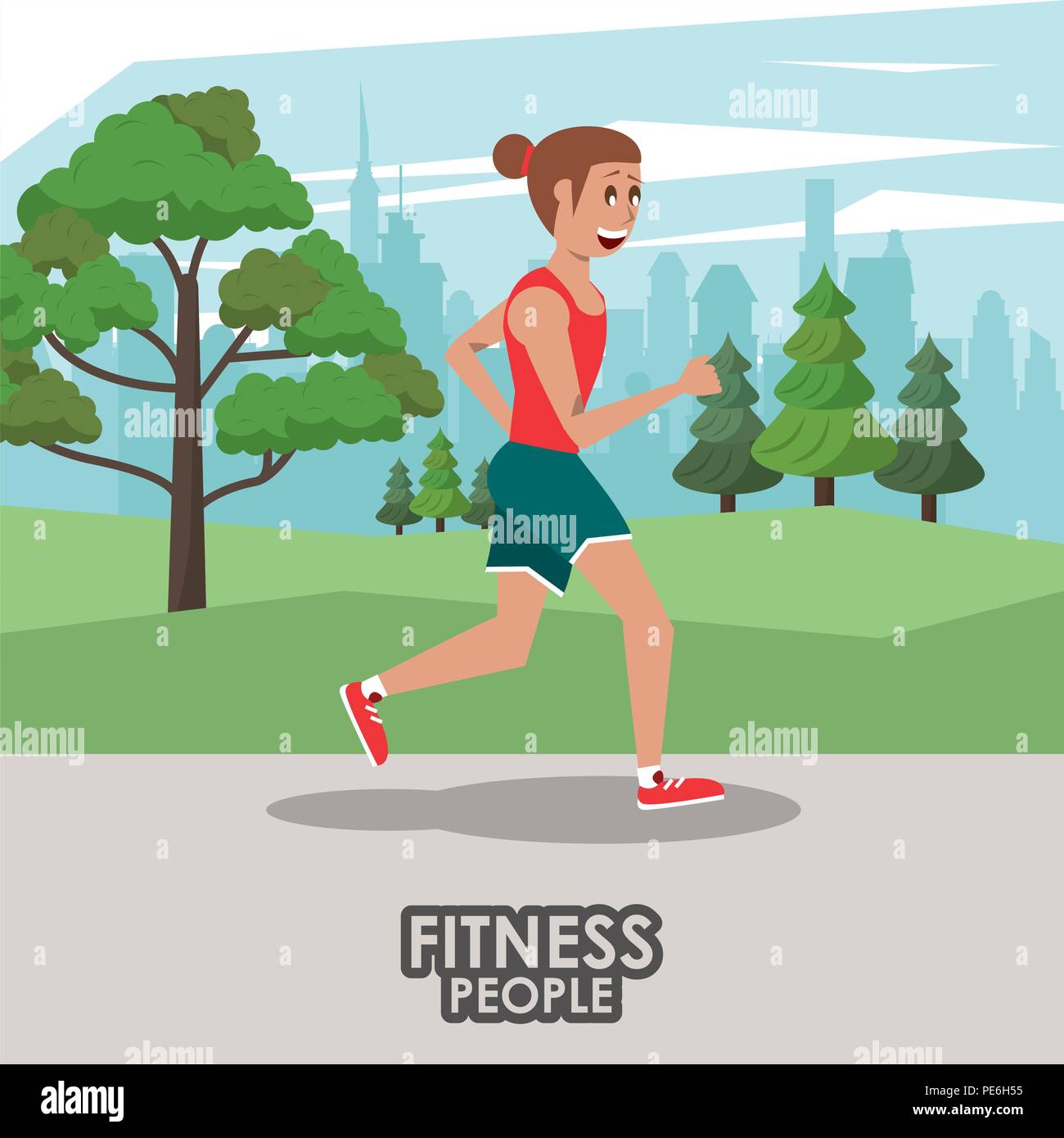 Fitness woman running Stock Vector Image & Art - Alamy