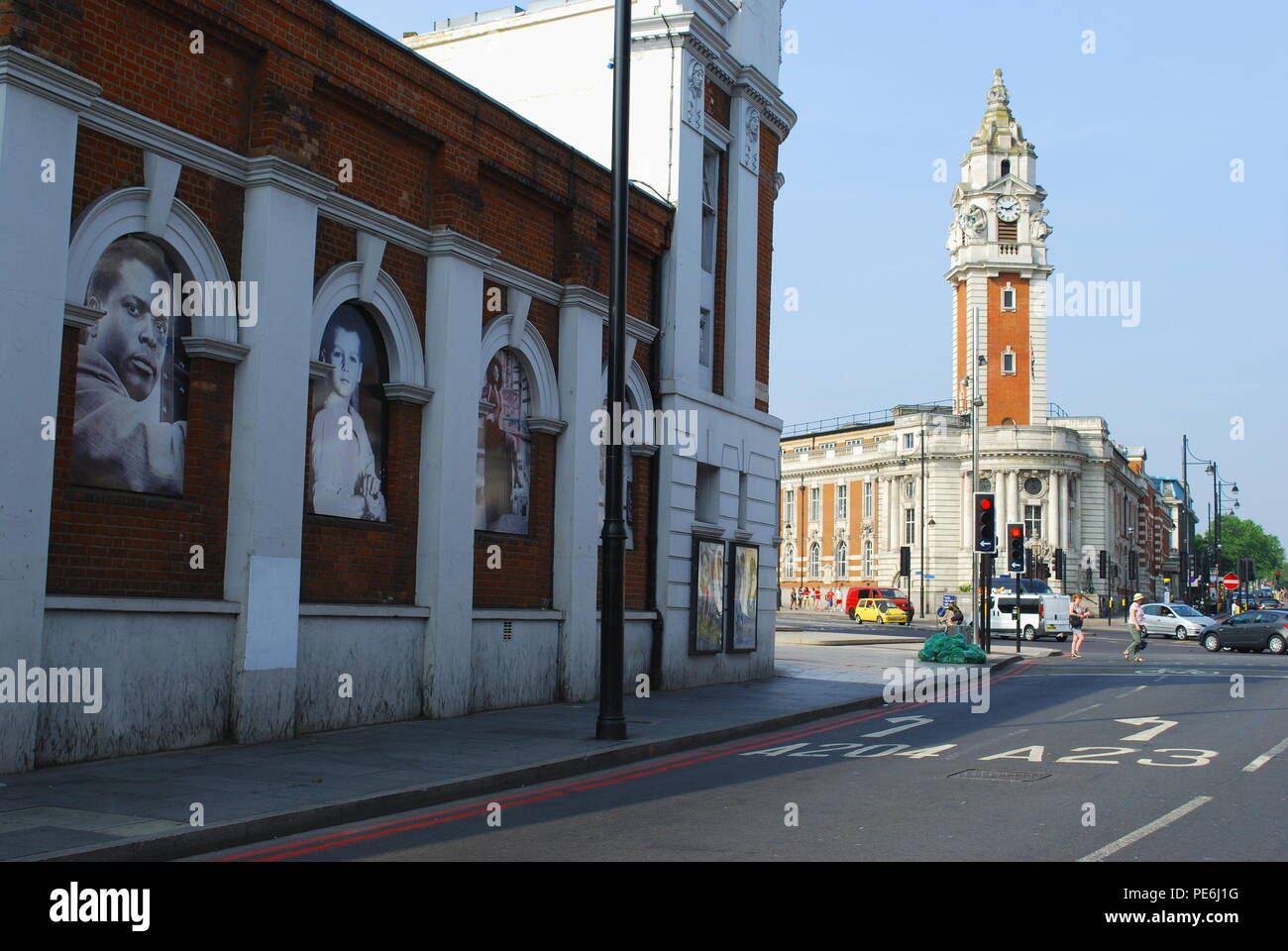 Lambeth Town Hall and The Ritzy Cinema in Brixton, South London Stock Photo