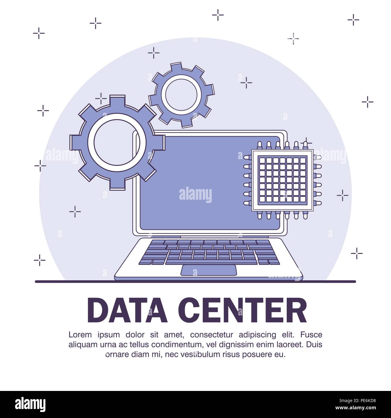 Data center poster with informaton Stock Vector