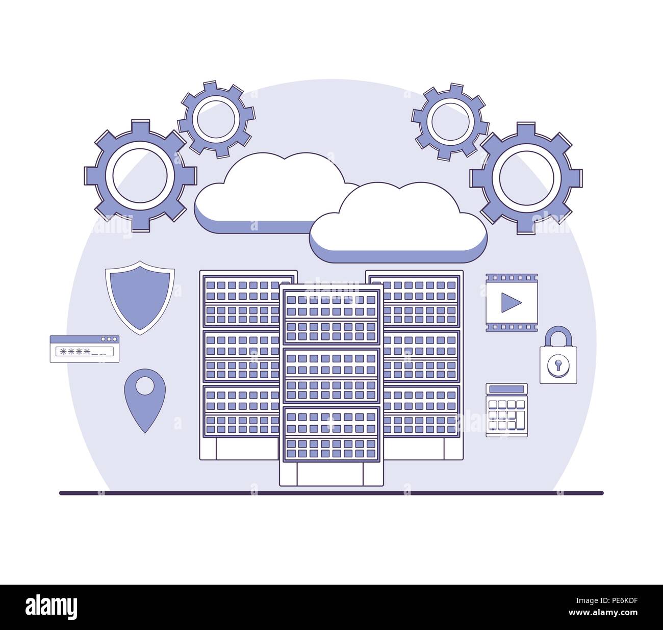 Data center technology Stock Vector Image & Art - Alamy