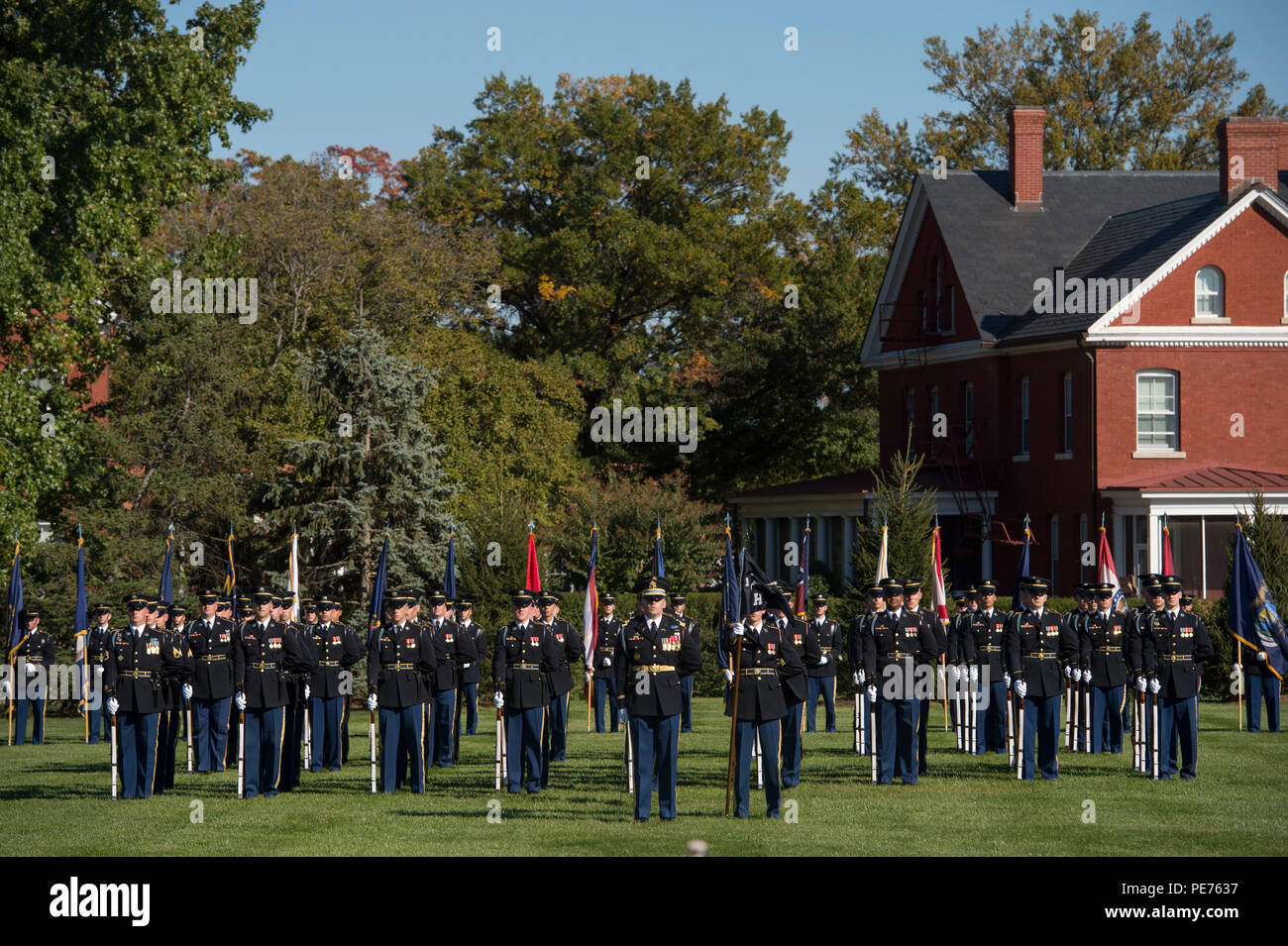 Guarding Formations Examples An Army honor guard stood at ease during a farewell ceremony honoring ...
