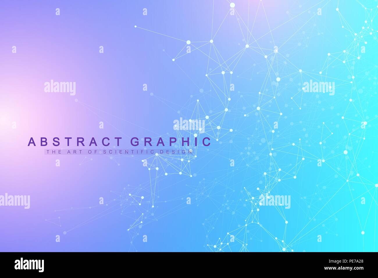 Technology abstract background with connected line and dots. Big data ...