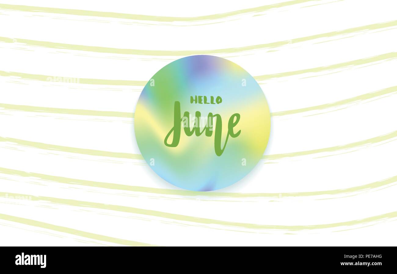 Hello June banner. Element for summer graphic design. Vector
