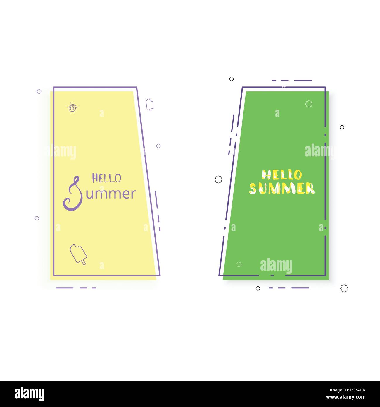 Set of Hello Summer vertical banners. Vector illustration Stock Vector ...