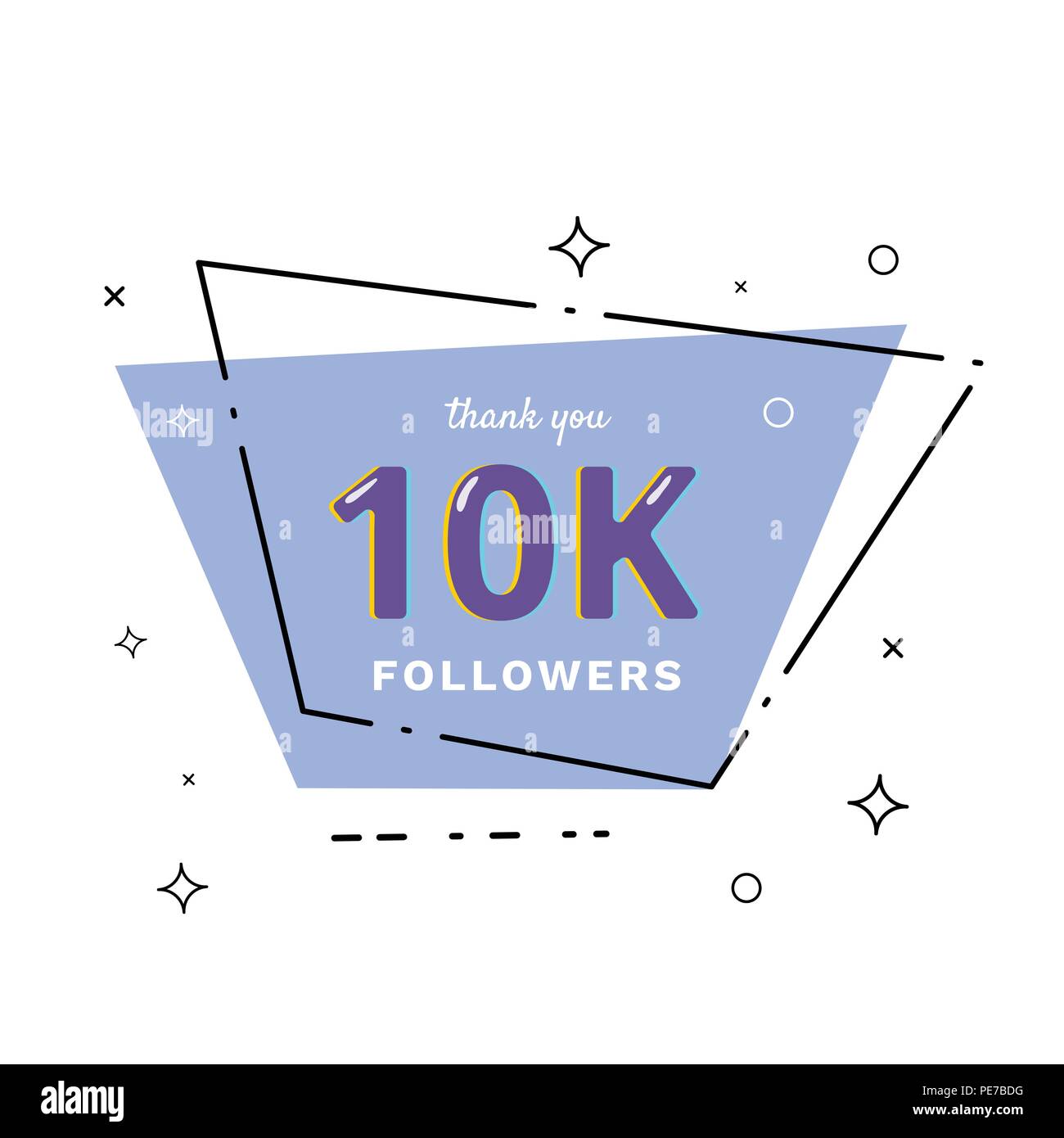 10k followers thank you card. Celebration 10000 subscribers geometric ...