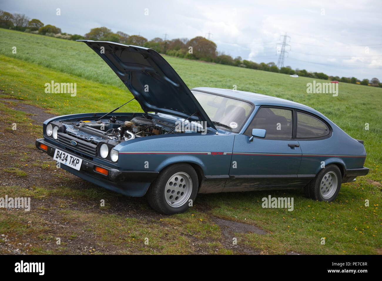 A 1985 Ford Capri at York Raceway in Melbourne,East Yorkshire Stock Photo