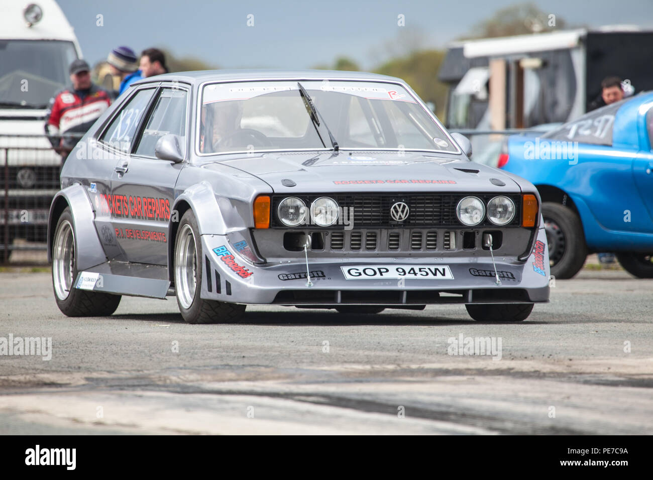 A 1980 Volkswagen Scirocco on the drag strip of York Raceway in Melbourne,East Yorkshire Stock Photo