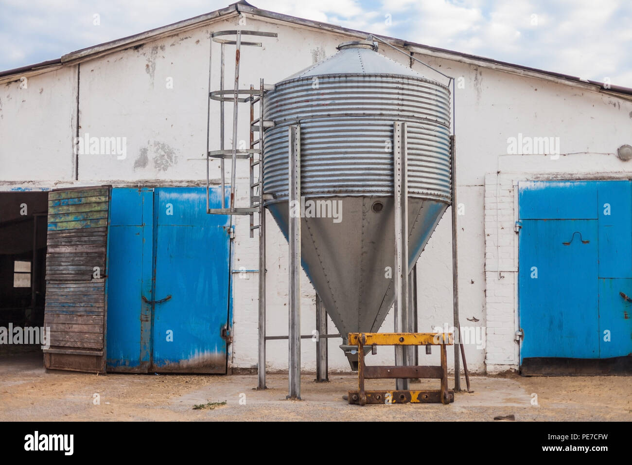 Elevator for grain on the farm, storage of feed Stock Photo Alamy