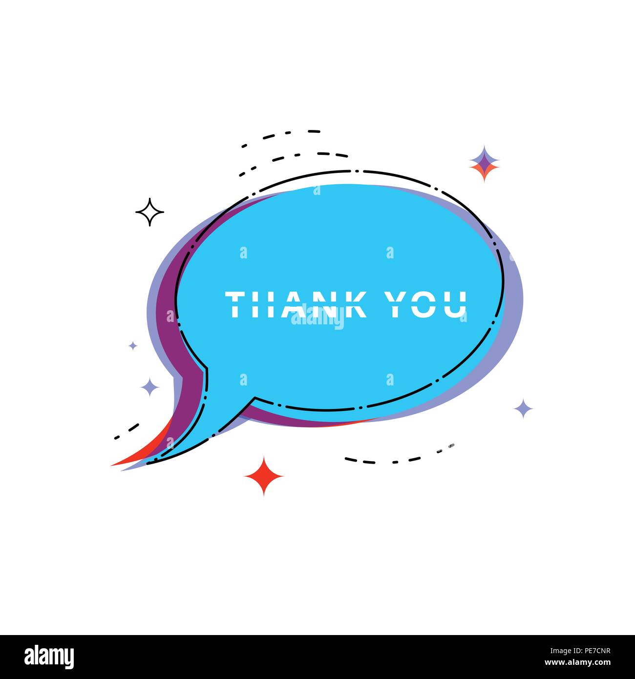 Thank you card isolated on white background. Vector illustration Stock ...