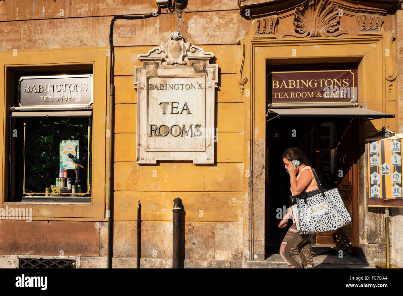 The famous Babington's English Tea Rooms at the side of the Spanish Steps, Piazza di Spagna in