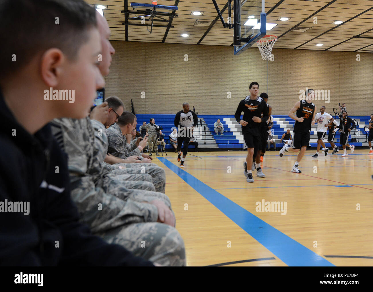 Phoenix Suns players exercise in the Bryant Fitness Center Nov. 5