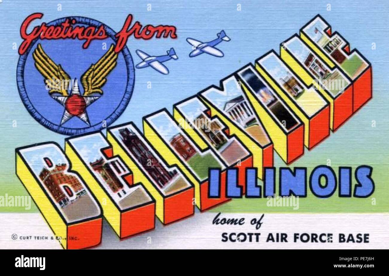 Army Air Forces Postcard Scott Air Force Base Stock Photo Alamy