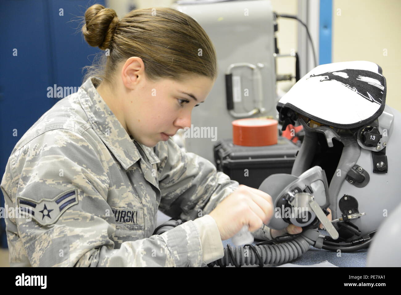 United States Air Force Airman 1st Class Alexandria Gursky An Aircrew Flight Equipment Specialist From The