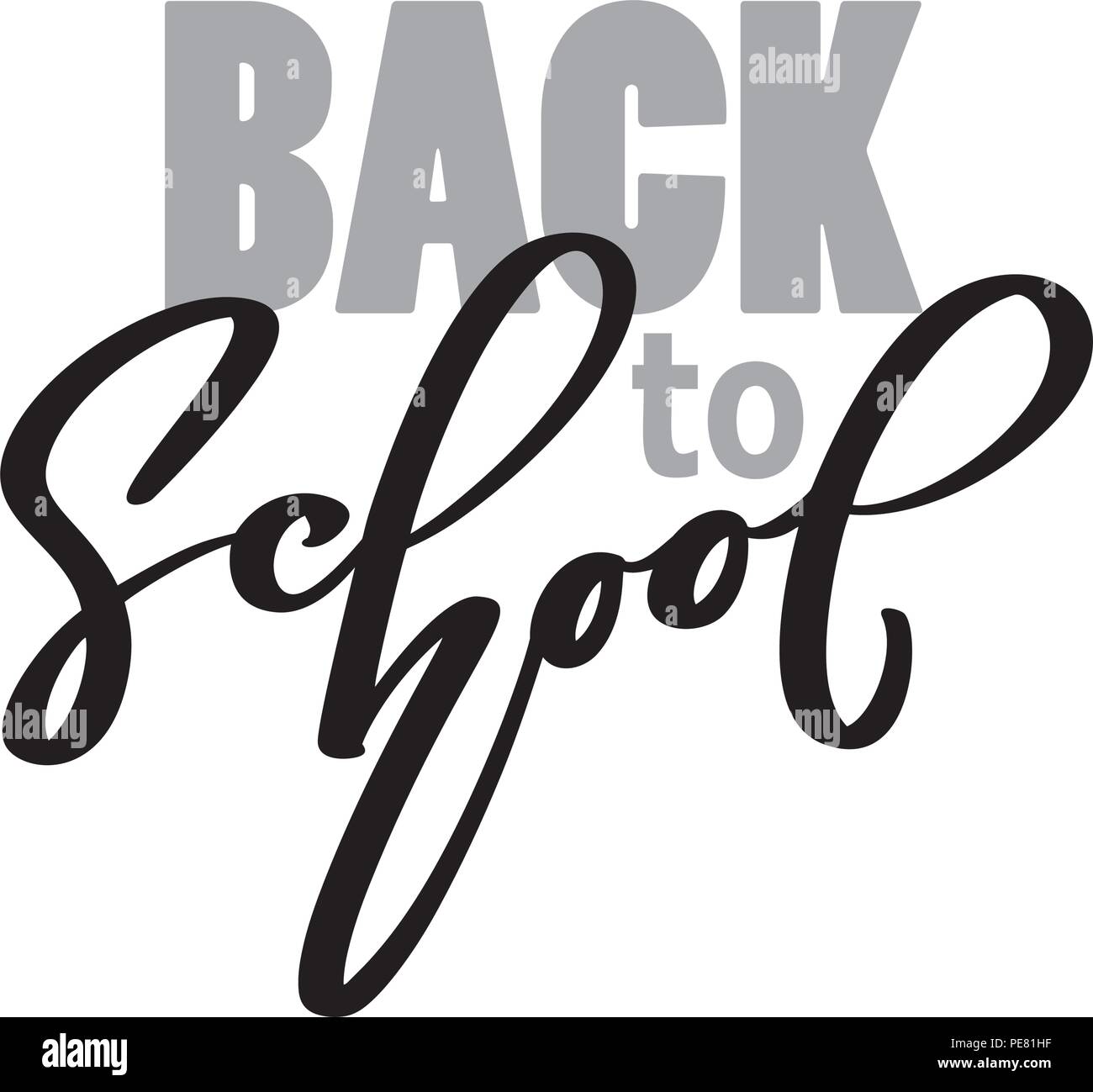 Back to school handwritten lettering text. Label calligraphy vector ...