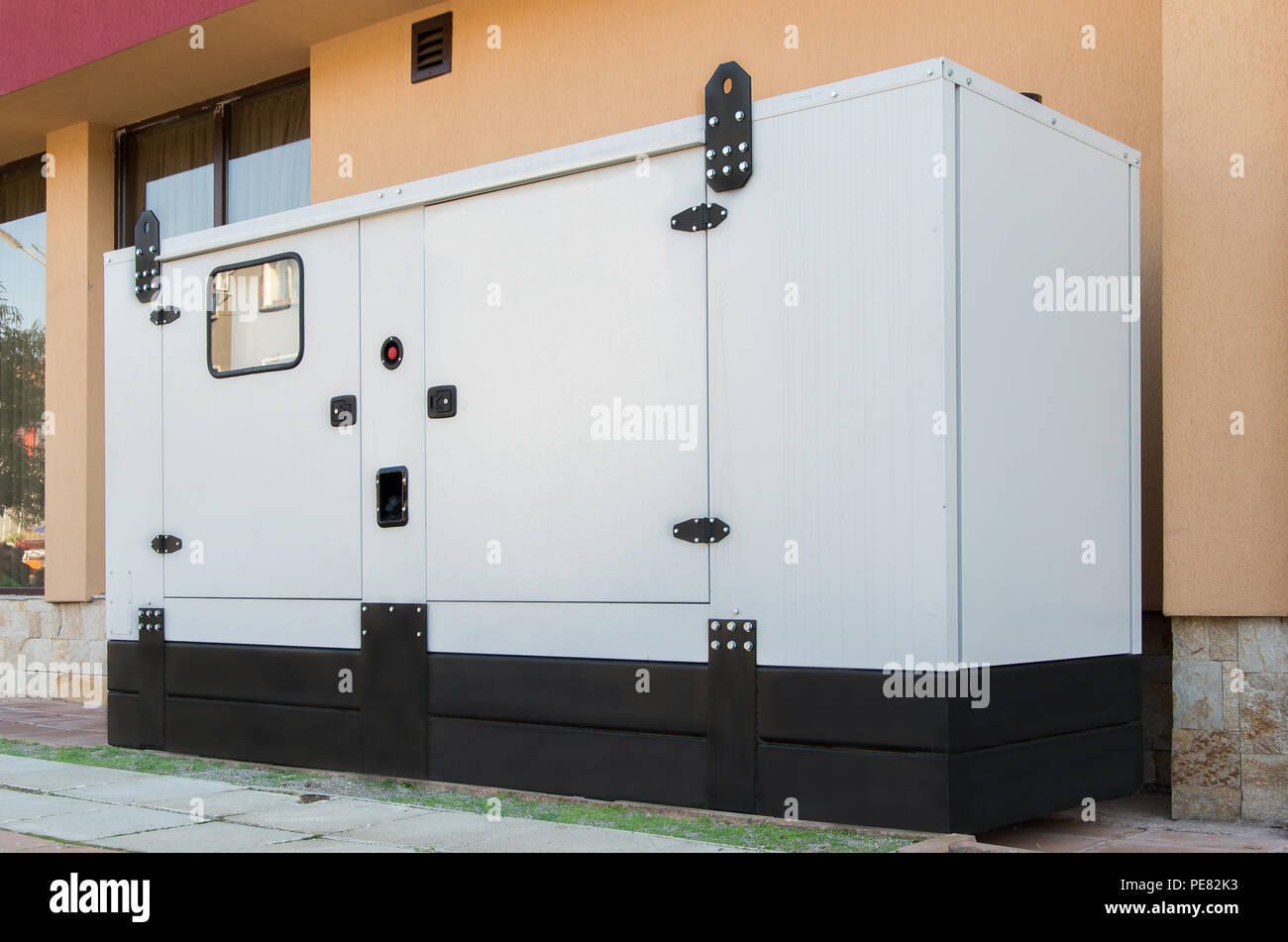 Generator house support for emergency electric power Stock Photo Alamy