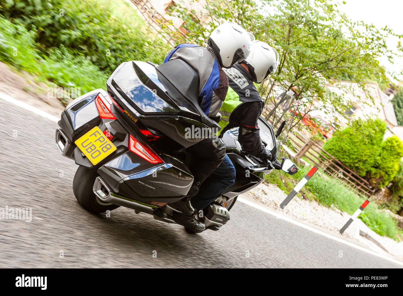 The new GL1800 Honda Goldwing on trial in Matlock, Derbyshire. Stock Photo