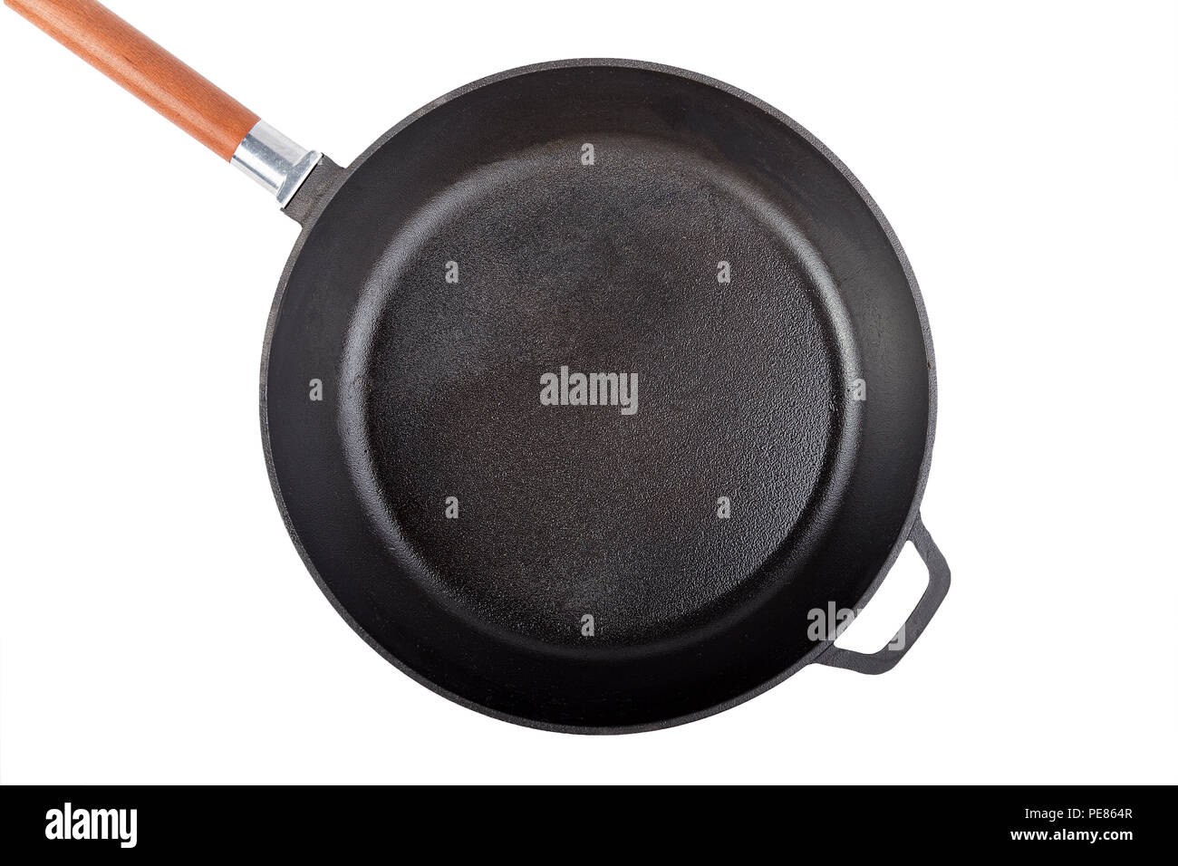 empty castiron frying pan isolated on white background Stock Photo Alamy