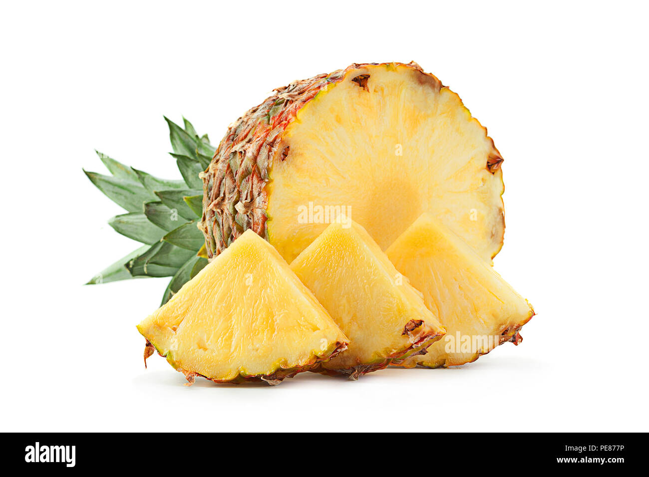 Ripe Pineapple tropical fruit closeup isolated on white Stock Photo - Alamy