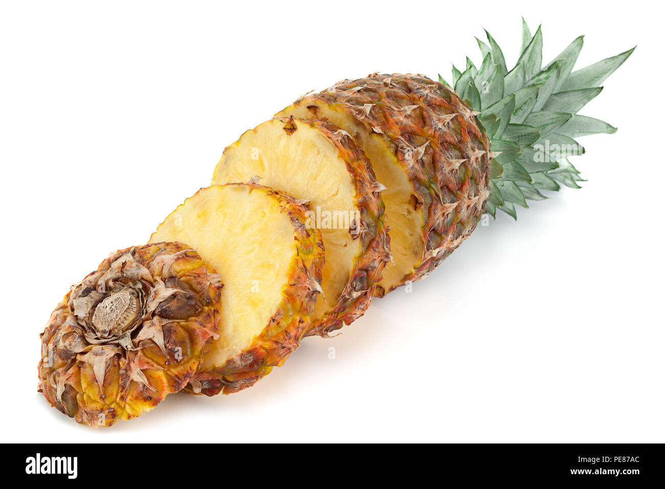 Ripe Pineapple tropical fruit closeup isolated on white Stock Photo - Alamy