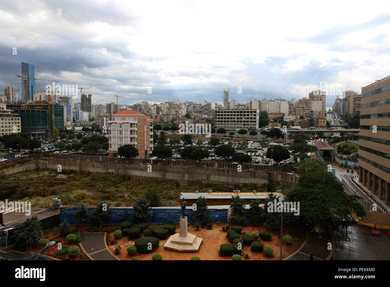 A view of what used to be one of Beirut's killing fields during Lebanon’s civil war and the battle field that split the capital into two halves. Stock Photo