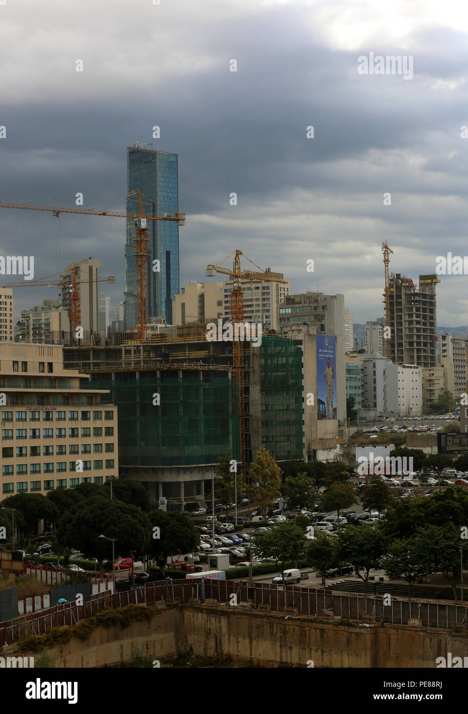 A view of what used to be one of Beirut's killing fields during Lebanon’s civil war and the battle field that split the capital into two halves. Stock Photo