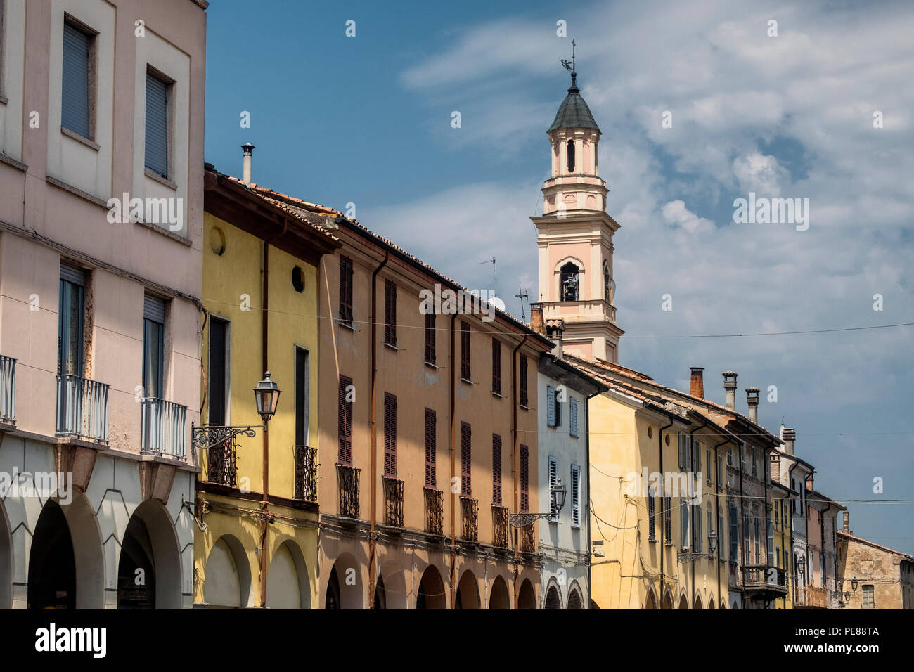 Cortemaggiore, Piacenza, Emilia Romagna, Italy: the main street with old  buildings Stock Photo - Alamy