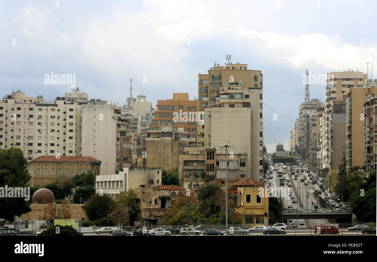A view of what used to be one of Beirut's killing fields during Lebanon’s civil war and the battle field that split the capital into two halves. Stock Photo