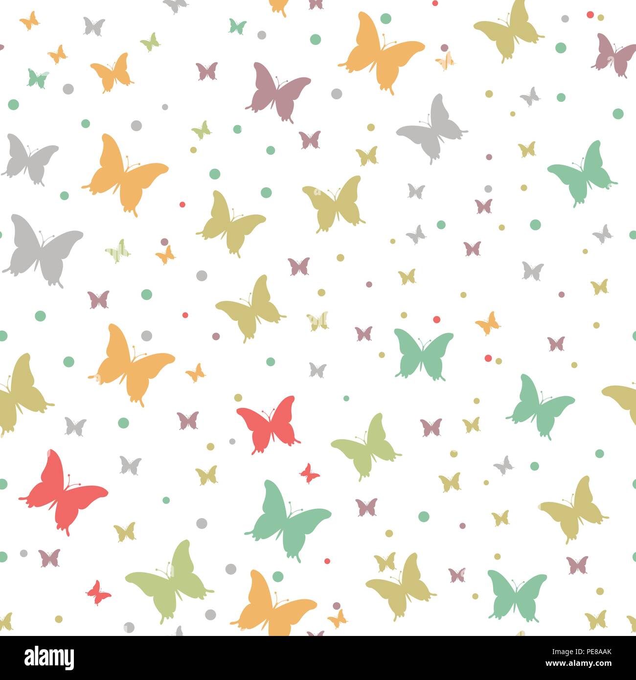 Seamless watercolor texture butterflies Stock Vector Images - Alamy